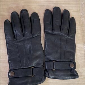 Italian Designer Omega Leather
Gloves - Brown Size 7.5